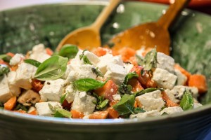 salad with fresh local cheese