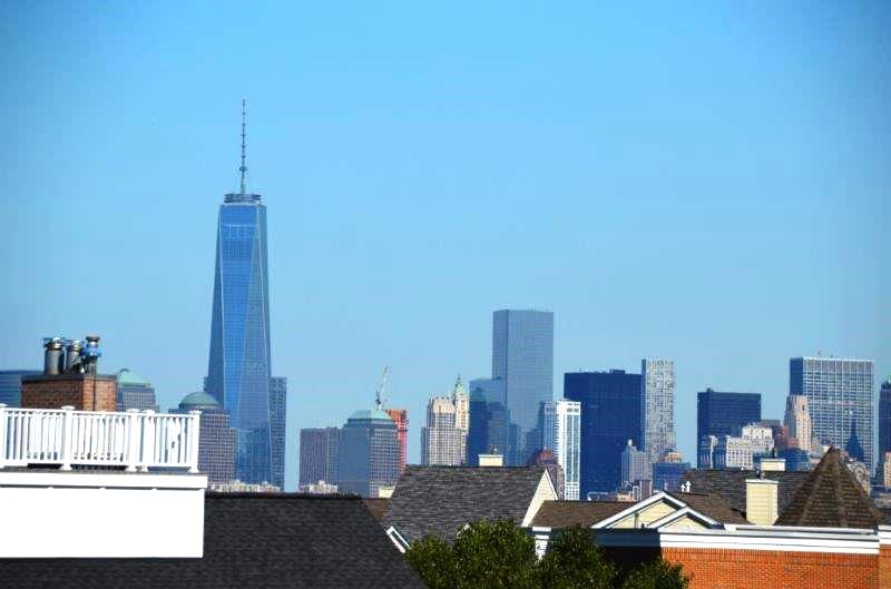 A beautiful view of the new york skyline as viewed from 205 shearwater ct.